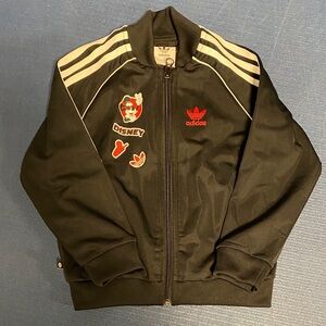 adidas Kids Black Jacket with White Accents and Red Details